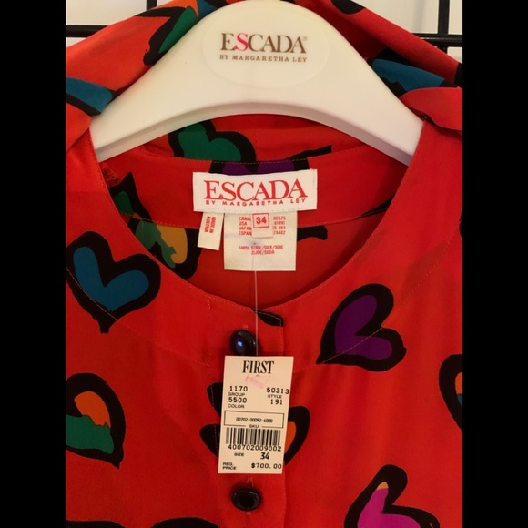 2X “HOST PICK” Vintage Escada Silk Blouse - Picture 3 of 4